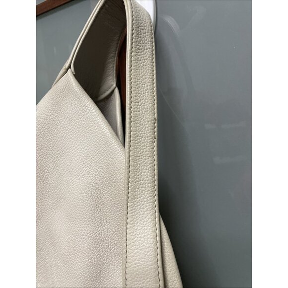 Dooney & Bourke Belvedere XL Ivory Pebbled Leather Hobo Shoulder Hand Bag Purse - Picture 14 of 16